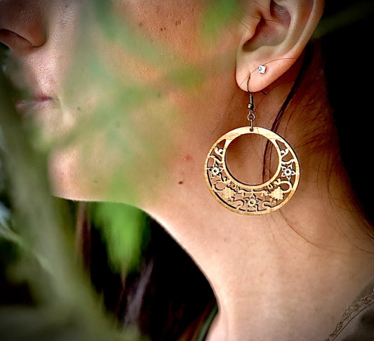 Salmonberry Hoops - Earrings